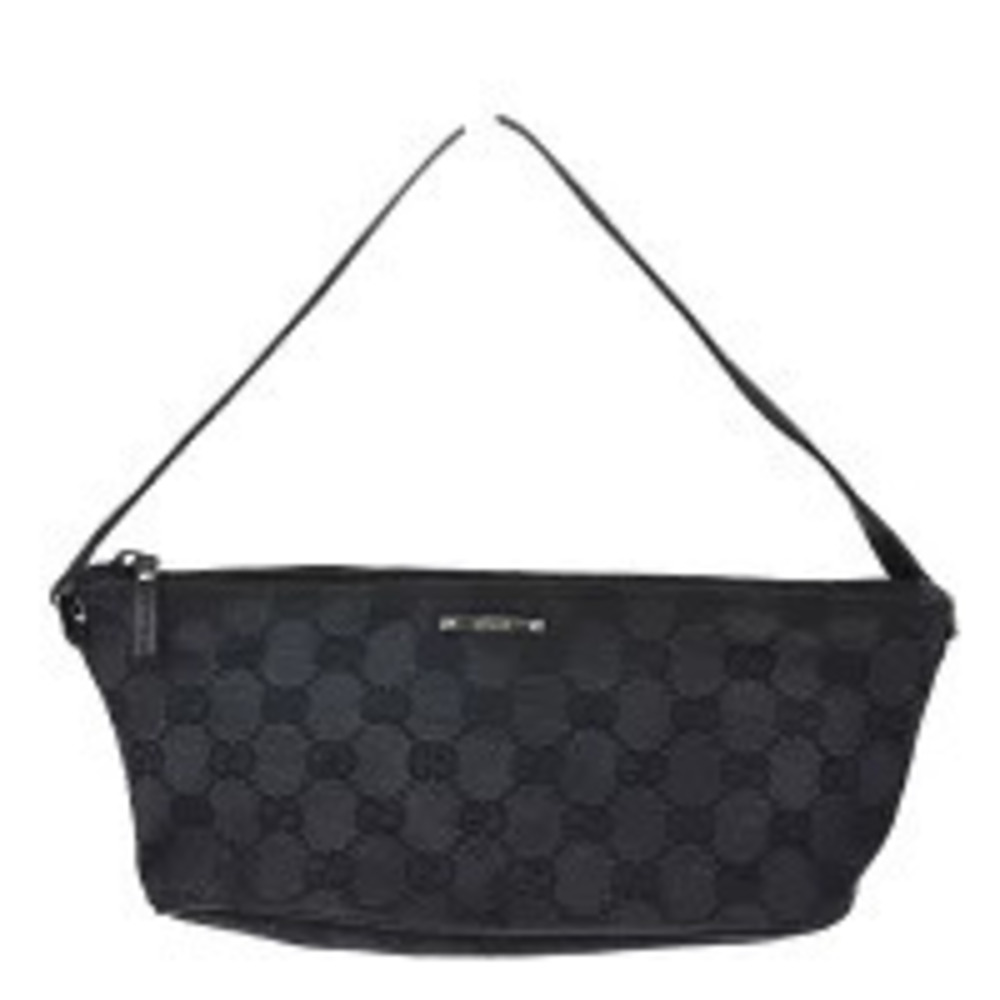 Gucci GG Canvas Boat Shoulder Bag black monogram canvas Black